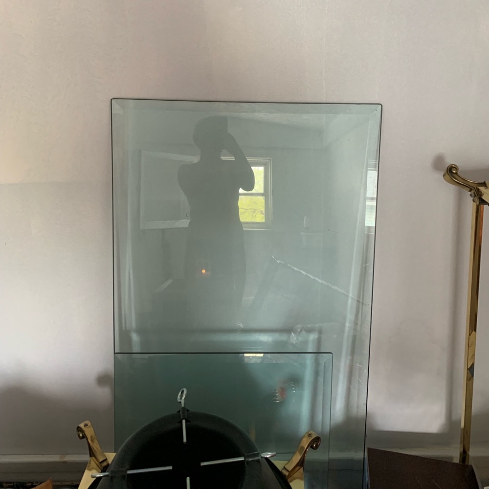 A set of glass tables